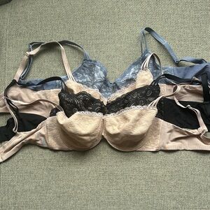 Soma Lace Bra Set - Black, Blue, Cream